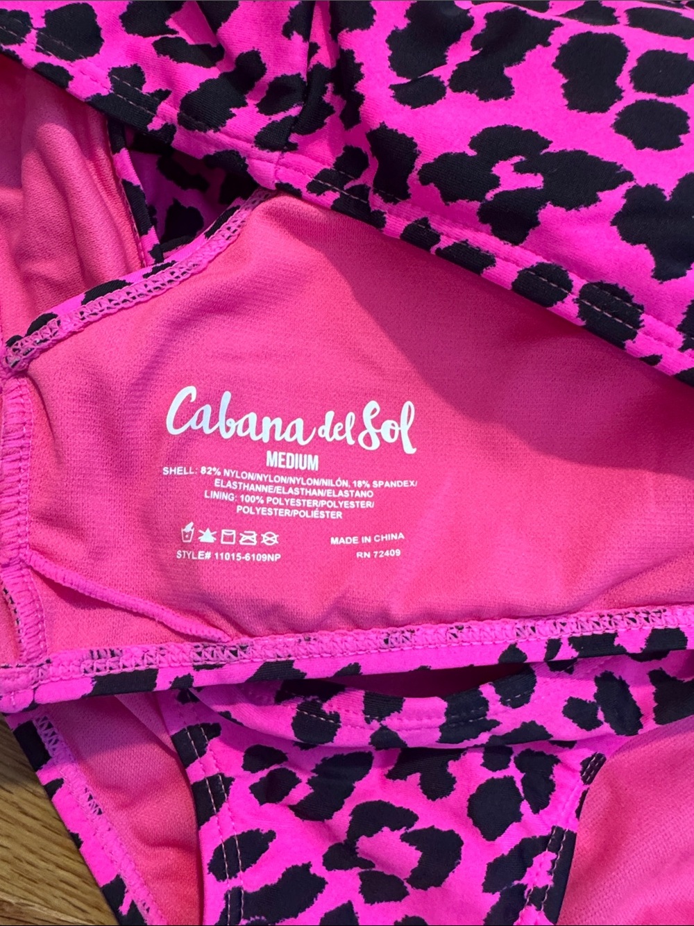 Hot Pink Leopard Ruffle Bikini Set - Picture 4 of 5